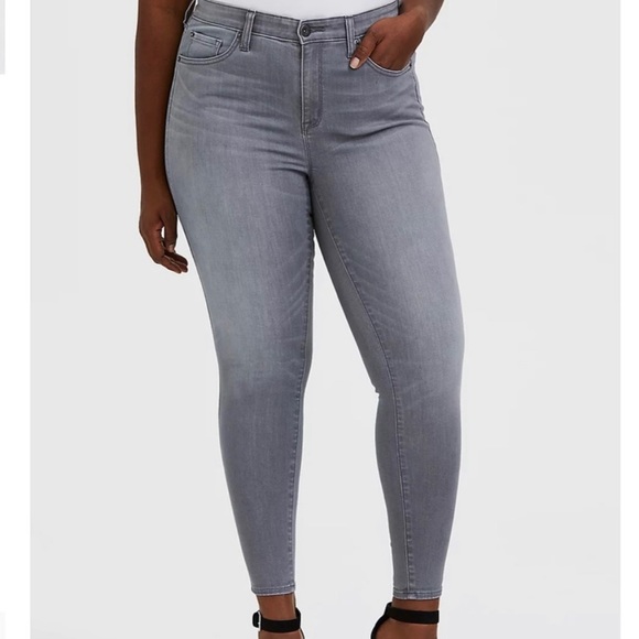 torrid Denim - Torrid • Sky High Skinny Straight Gray Jeans Sz 18